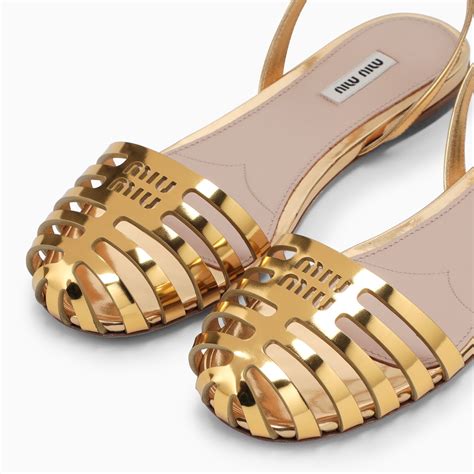 miu miu gold ribbon|miu michu shoes.